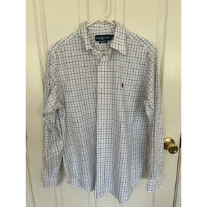 Ralph‎ Lauren Pink/Blue/Green Plaid Checked  Classic Fit  Buttonup Size M e1